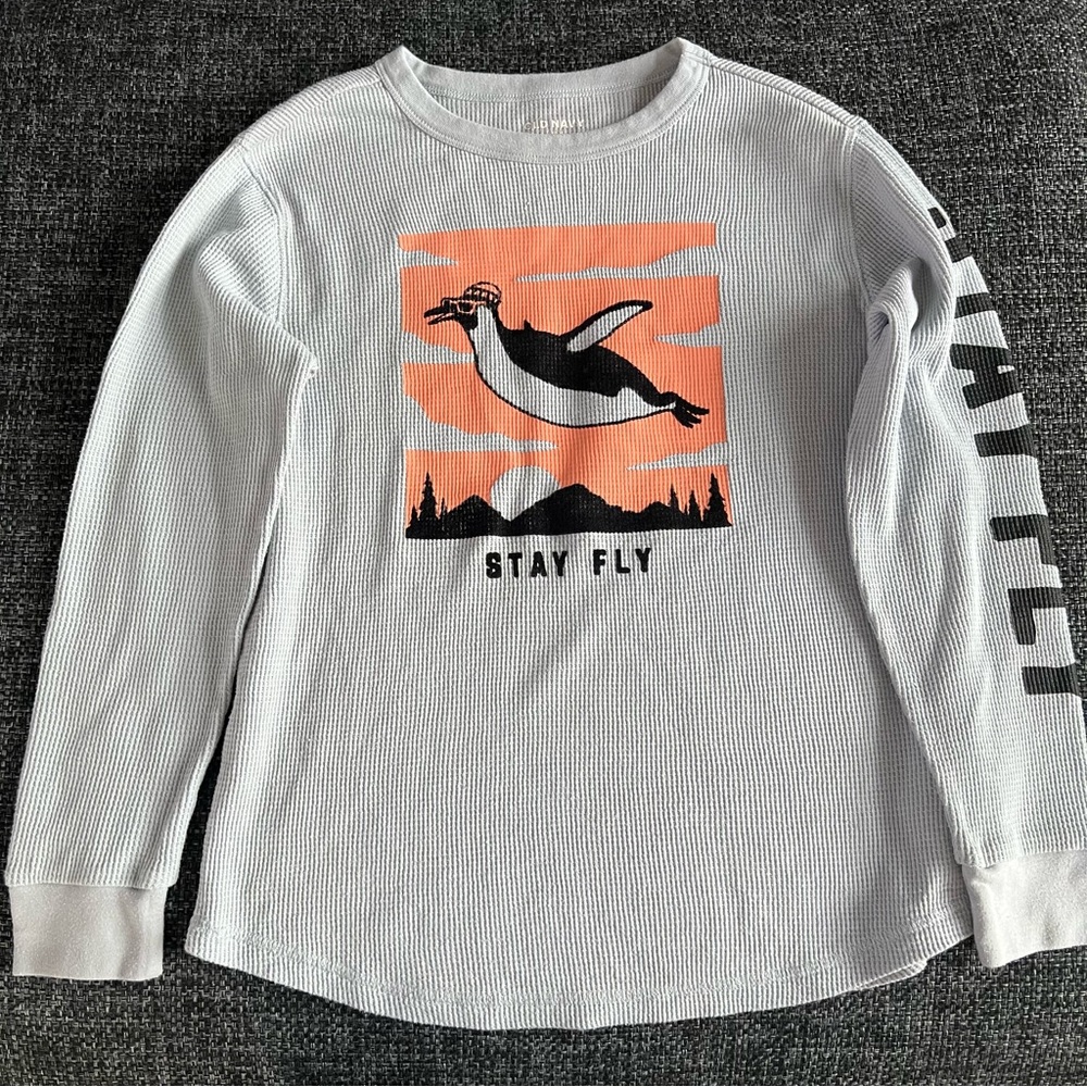 Old Navy Boys Thermal Long Sleeve Top Size L 10/12